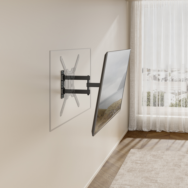 AISENS Soporte Eco Giratorio, Inclinable Para Monitor/TV 30kg (3 Pivotes) De 23''-65'', Negro