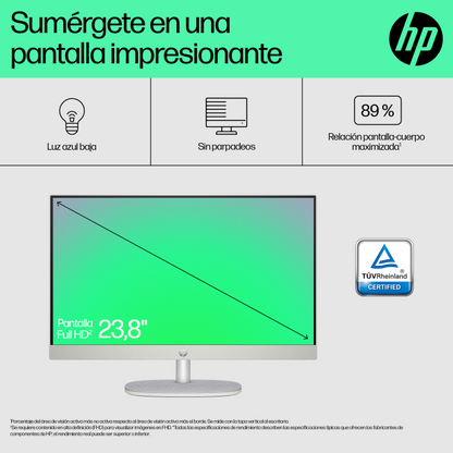 HP 24 -cr0130ns PC IntelÂ® Coreâ¢ i5 i5-1335U 60,5 cm (23.8'') 1920 x 1080 Pixeles PC todo en uno 16 GB DDR4-SDRAM 512 GB SSD FreeDOS Wi-Fi 6 (802.11ax) Blanco