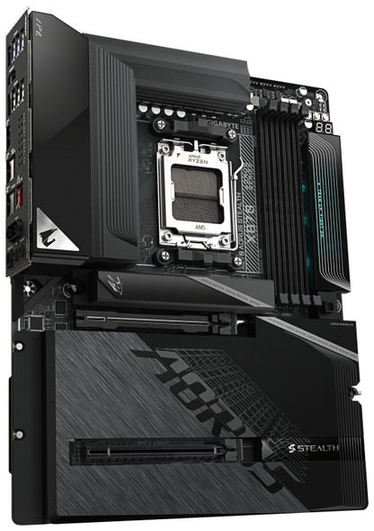 GIGABYTE X870 AORUS STEALTH Placa Base - Compatible con procesadores AMD Ryzen 9000, VRM digital de 16+2+2 fases, hasta 8200MHz DDR5 (O.C.), 2xPCIe 5.0 + 2xPCIe 4.0, Wi-Fi 7, LAN 5GbE, USB 4