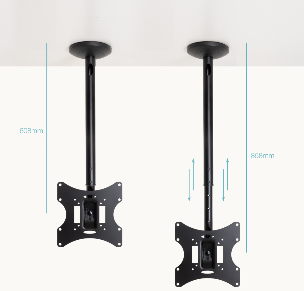 TooQ Soporte de Techo para pantallas 23a-42a, Negro