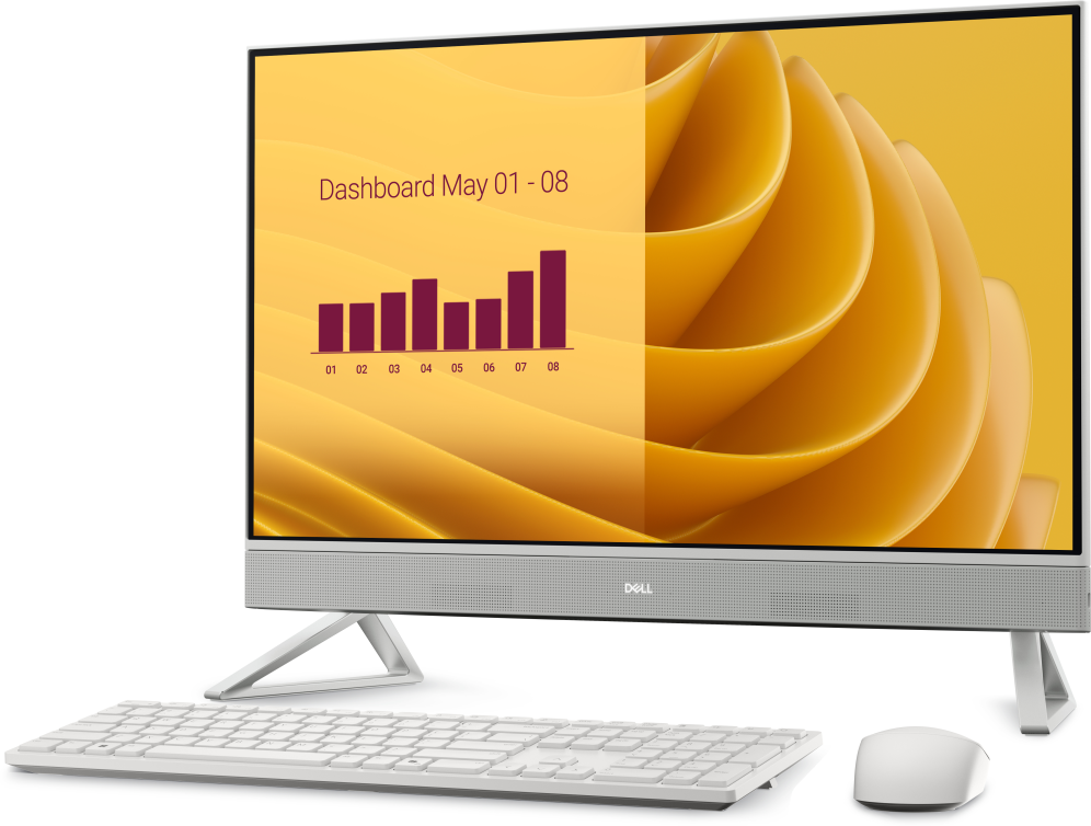 DELL EC27250 Intel Core 5 120U 68,6 cm (27'') 1920 x 1080 Pixeles PC todo en uno 16 GB DDR5-SDRAM 512 GB SSD Windows 11 Pro Wi-Fi 6E (802.11ax) Blanco
