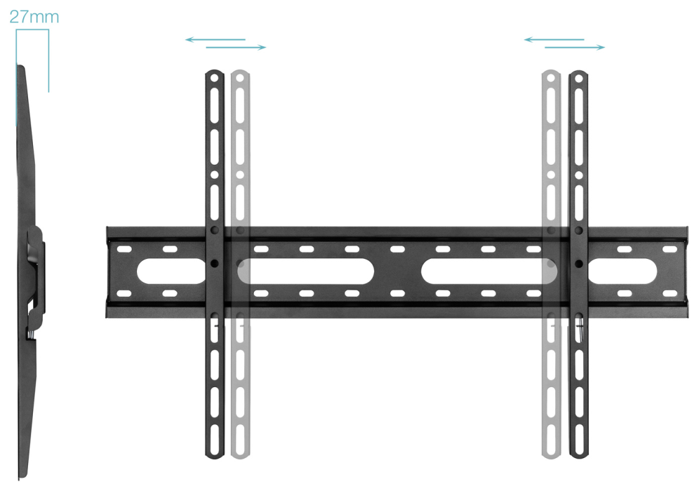 TooQ Soporte Fijo de pared para pantallas 37''- 80'', Negro