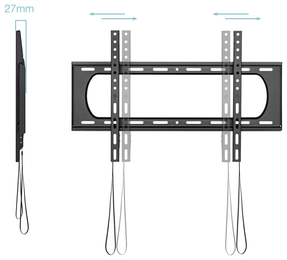 TooQ Soporte Fijo de pared para pantallas 37''- 80'', Negro