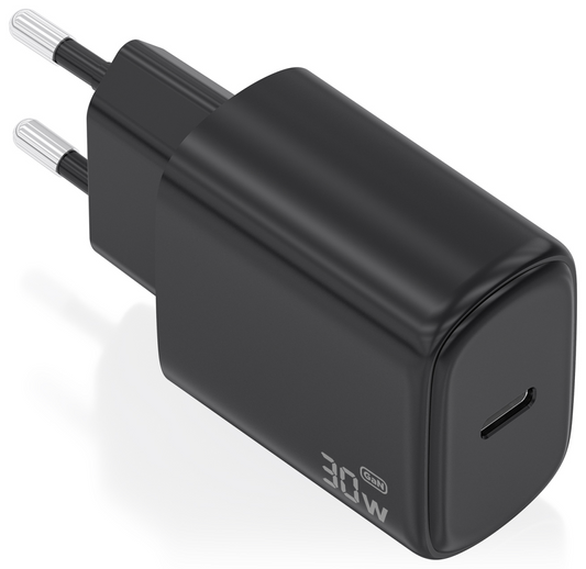 AISENS Cargador GaN 30W, 1xUSB-C PD3.0, Negro