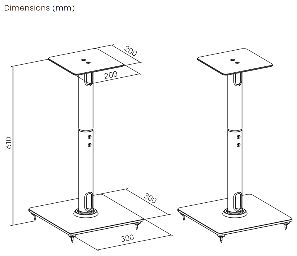 AISENS Soporte Universal De Suelo Para Altavoces, Negro