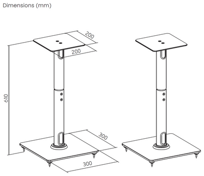 AISENS Soporte Universal De Suelo Para Altavoces, Negro