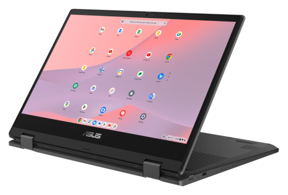 ASUS Chromebook CM14 Flip CL1402FM2A-EC0286 - Ordenador Portatil 14'' Full HD (MediaTek Kompanio 520, 8GB RAM, 128GB eMMC, ARM Mali-G52 MC2, ChromeOS) Gris Gravidad - Teclado QWERTY espanol