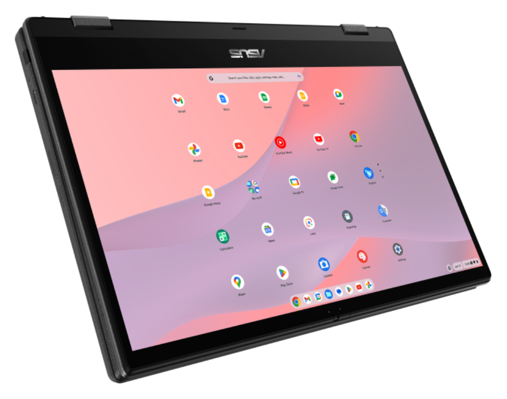 ASUS Chromebook CM14 Flip CL1402FM2A-EC0286 - Ordenador Portatil 14'' Full HD (MediaTek Kompanio 520, 8GB RAM, 128GB eMMC, ARM Mali-G52 MC2, ChromeOS) Gris Gravidad - Teclado QWERTY espanol