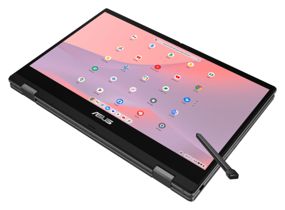 ASUS Chromebook CM14 Flip CL1402FM2A-EC0286 - Ordenador Portatil 14'' Full HD (MediaTek Kompanio 520, 8GB RAM, 128GB eMMC, ARM Mali-G52 MC2, ChromeOS) Gris Gravidad - Teclado QWERTY espanol