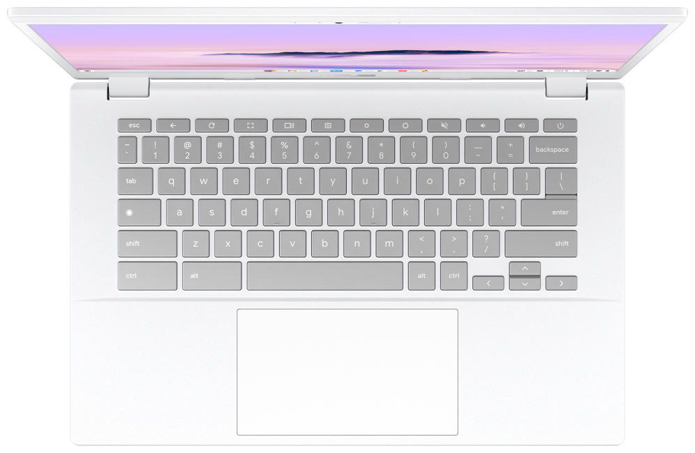 ASUS Chromebook Plus CX34 CX3402CVA-PQ1339 - Ordenador Portatil 14'' Full HD (Intel Core 3 100U, 8GB RAM, 256GB UFS, Graphics, ChromeOS) Blanco Perla - Teclado QWERTY espanol