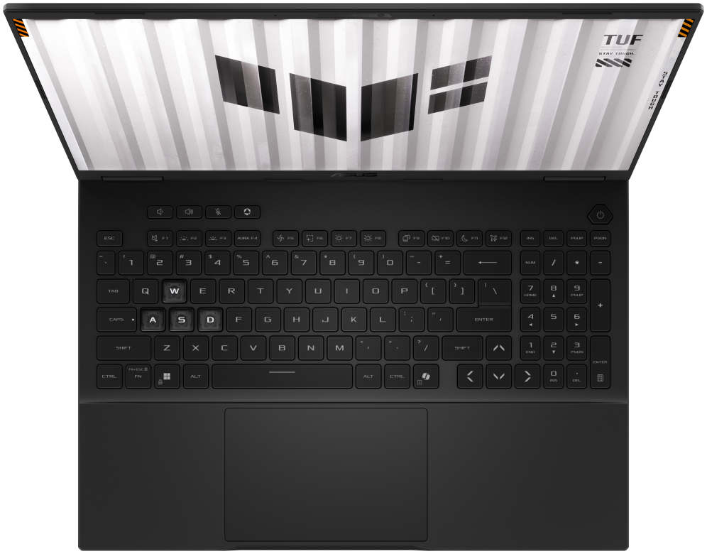 ASUS TUF Gaming F16 TUF608JMI-TU345 - Ordenador Portatil Gaming de 16'' WUXGA 144Hz (Core i5-14450HX, 16GB RAM, 512GB SSD, RTX 5060 8GB, Sin Sistema Operativo) Gris Jager - Teclado QWERTY espanol