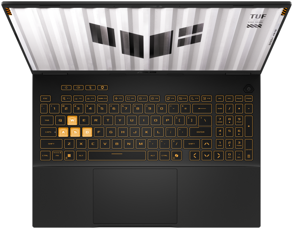 ASUS TUF Gaming F16 TUF608JMI-TU345 - Ordenador Portatil Gaming de 16'' WUXGA 144Hz (Core i5-14450HX, 16GB RAM, 512GB SSD, RTX 5060 8GB, Sin Sistema Operativo) Gris Jager - Teclado QWERTY espanol