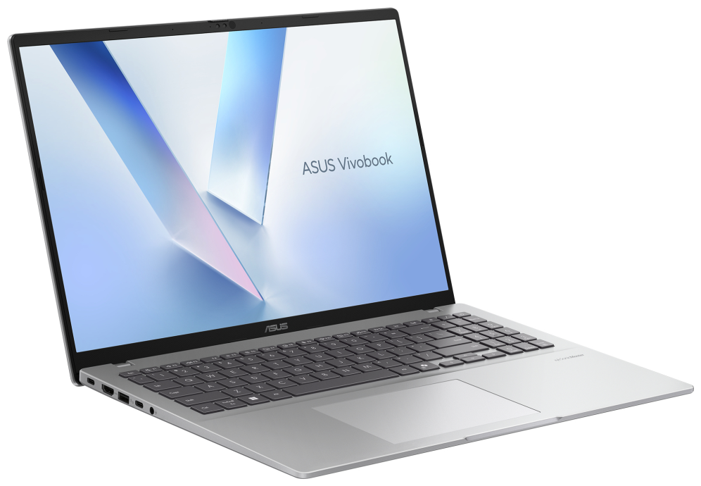 ASUS Vivobook 16 D1607GA-MB086W Copilot+ PC - Ordenador Portatil '' WUXGA (AMD Ryzen AI 7 445, 16GB RAM, 512GB SSD, Radeon 840M, Windows 11 Home) Plata Fria - Teclado QWERTY espanol