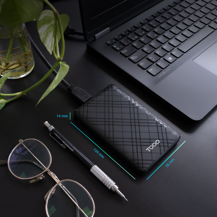TooQ Caja Externa para Discos de 2,5a HDD/SSD, Negro