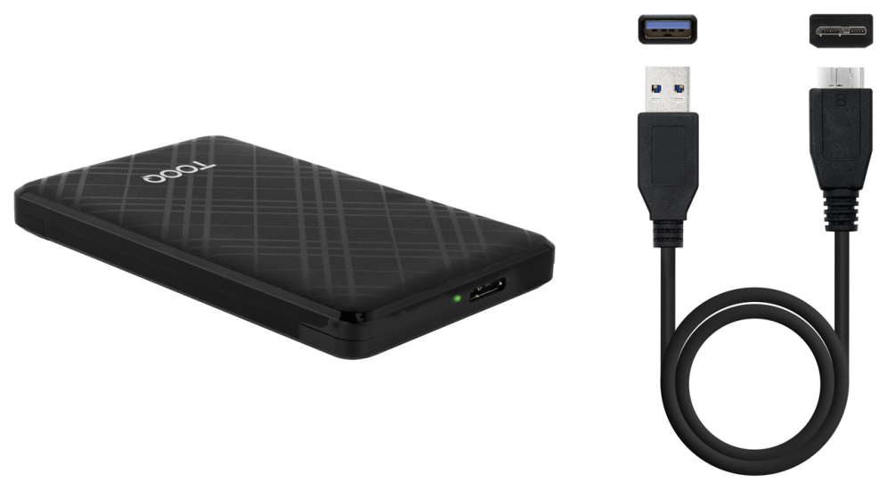TooQ Caja Externa para Discos de 2,5a HDD/SSD, Negro