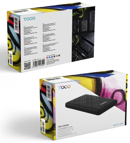 TooQ Caja Externa para Discos de 2,5a HDD/SSD, Negro