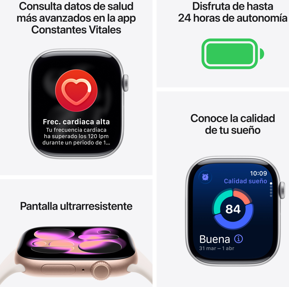 Apple Watch Series 11 OLED 42 mm Digital 374 x 446 Pixeles Pantalla tactil 5G Negro Wifi GPS (satelite)