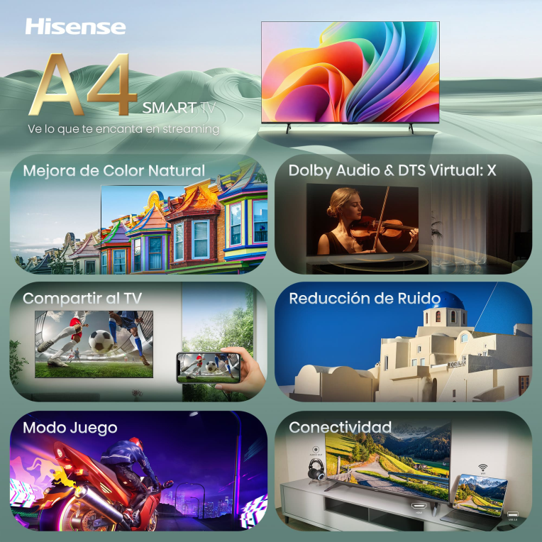 Hisense 32A4S 81,3 cm (32'') HD Smart TV Wifi Negro 200 cd / mA²