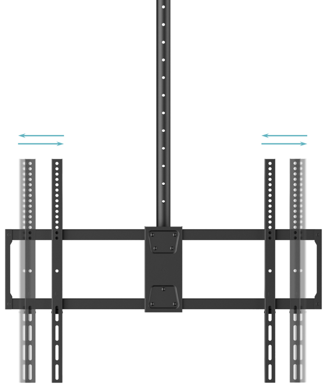 TooQ Soporte de Techo Extensible para Pantallas 50''-100'', Negro