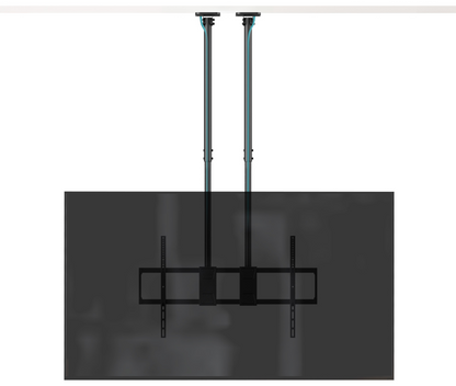 TooQ Soporte de Techo Extensible con doble mastil para Pantallas 60”-120'', Negro
