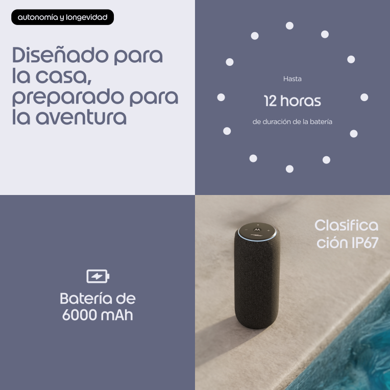 Motorola moto sound flow Altavoz monofonico portatil Carbono 30 W