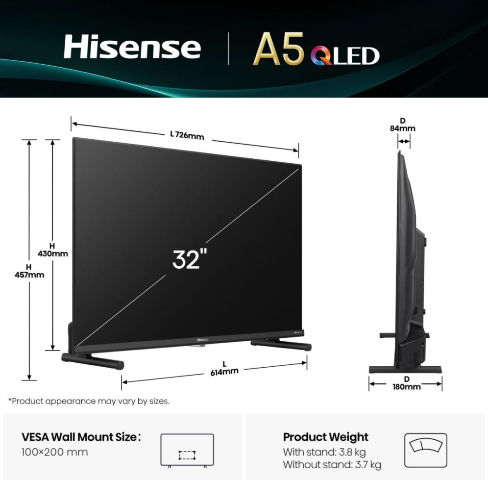 Hisense 32A5Q 81,3 cm (32'') Full HD Smart TV Wifi Negro