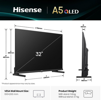 Hisense 32A5Q 81,3 cm (32'') Full HD Smart TV Wifi Negro