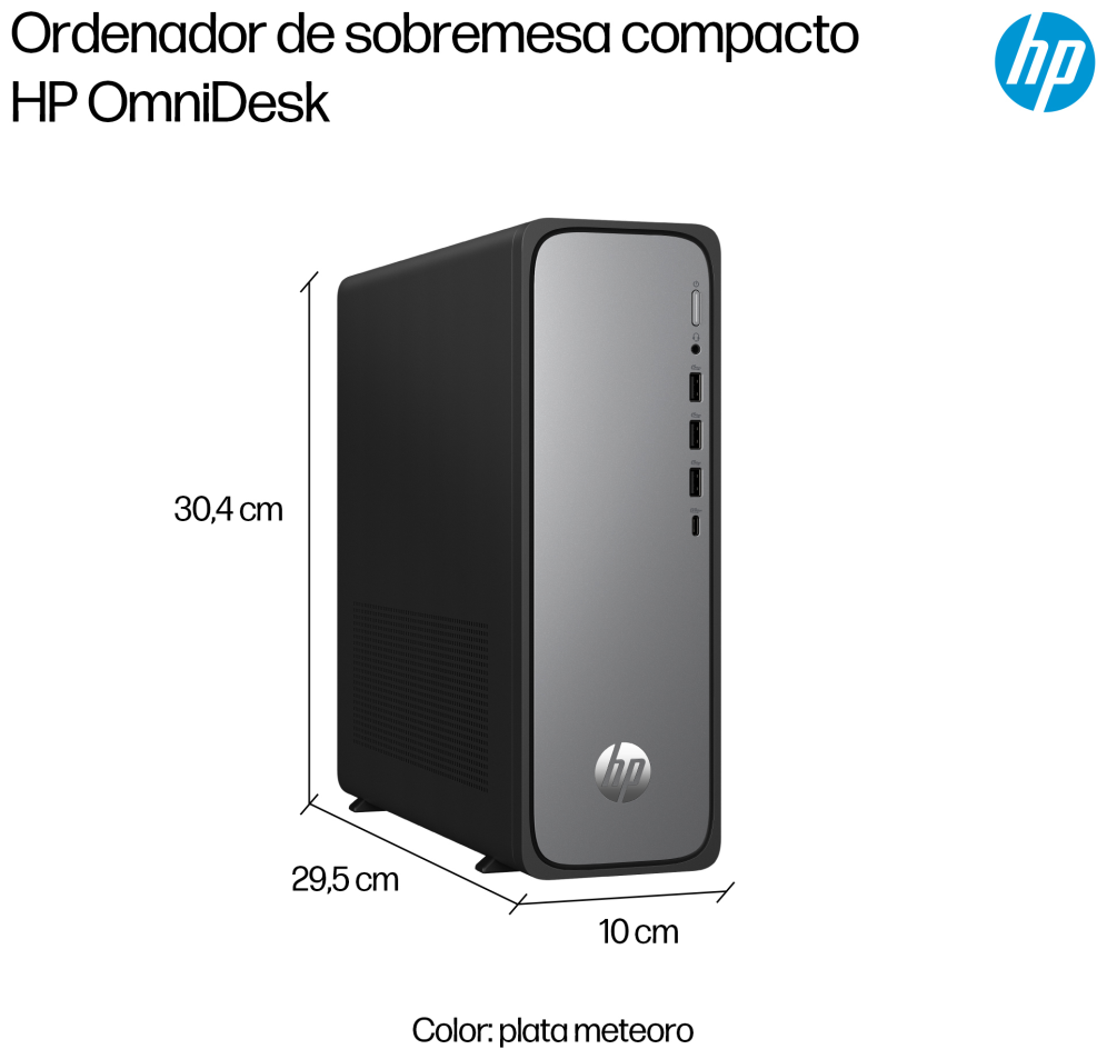 HP OmniDesk Slim Desktop S03-0020ns PC IntelÂ® Coreâ¢ i3 i3-14100 8 GB DDR5-SDRAM 512 GB SSD FreeDOS Torre Plata