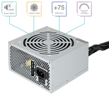 TooQ TQAPOLO-500SP unidad de fuente de alimentacion 500 W 20+4 pin ATX ATX Plata