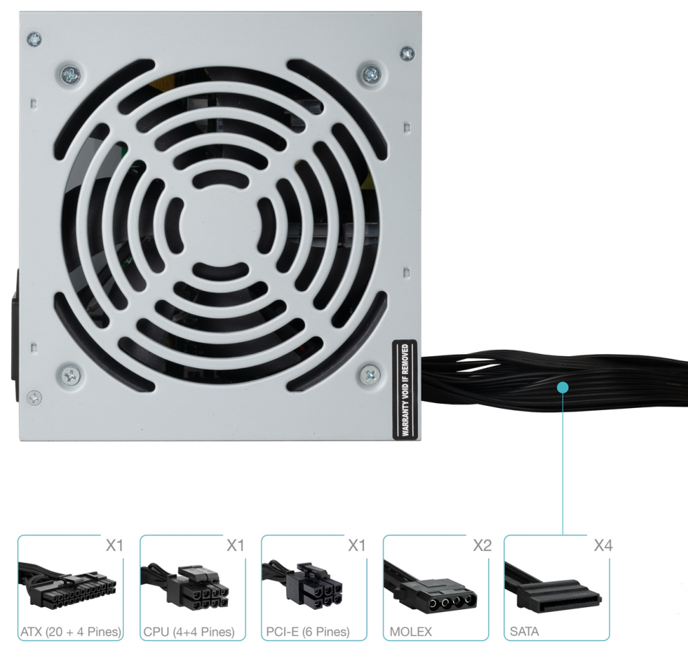 TooQ TQAPOLO-500SP unidad de fuente de alimentacion 500 W 20+4 pin ATX ATX Plata