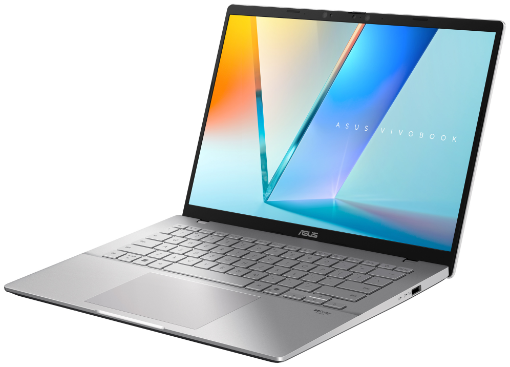 ASUS Vivobook S14 OLED M3407GA-SF010 Copilot+ PC - Ordenador Portatil 14'' WUXGA (AMD Ryzen AI 7 445, 16GB RAM, 512GB SSD, Radeon 840M, Sin Sistema Operativo) Plata Fria - Teclado QWERTY espanol