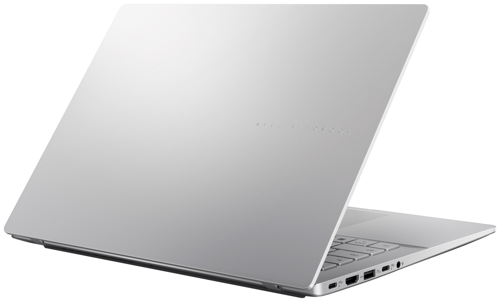 ASUS Vivobook S14 OLED M3407GA-SF010 Copilot+ PC - Ordenador Portatil 14'' WUXGA (AMD Ryzen AI 7 445, 16GB RAM, 512GB SSD, Radeon 840M, Sin Sistema Operativo) Plata Fria - Teclado QWERTY espanol