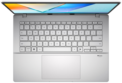 ASUS Vivobook S14 OLED M3407GA-SF010 Copilot+ PC - Ordenador Portatil 14'' WUXGA (AMD Ryzen AI 7 445, 16GB RAM, 512GB SSD, Radeon 840M, Sin Sistema Operativo) Plata Fria - Teclado QWERTY espanol