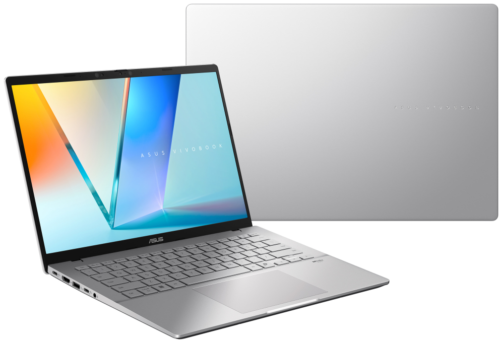 ASUS Vivobook S14 OLED M3407GA-SF010 Copilot+ PC - Ordenador Portatil 14'' WUXGA (AMD Ryzen AI 7 445, 16GB RAM, 512GB SSD, Radeon 840M, Sin Sistema Operativo) Plata Fria - Teclado QWERTY espanol