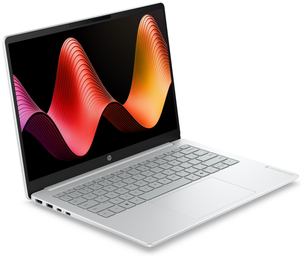 HP OmniBook 3 Laptop AI 14-ht0017nsx Intel Core Ultra 5 225U Portatil 35,6 cm (14'') 2K 8 GB DDR5-SDRAM 256 GB SSD Wi-Fi 6 (802.11ax) FreeDOS AI PC Gris, Plata