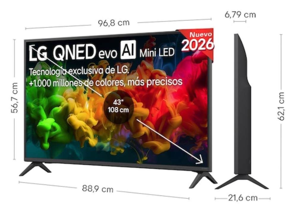LG QNED evo AI MiniLED 43QNED81B6C.AEU Televisor 109,2 cm (43'') 4K Ultra HD Smart TV Wifi Negro