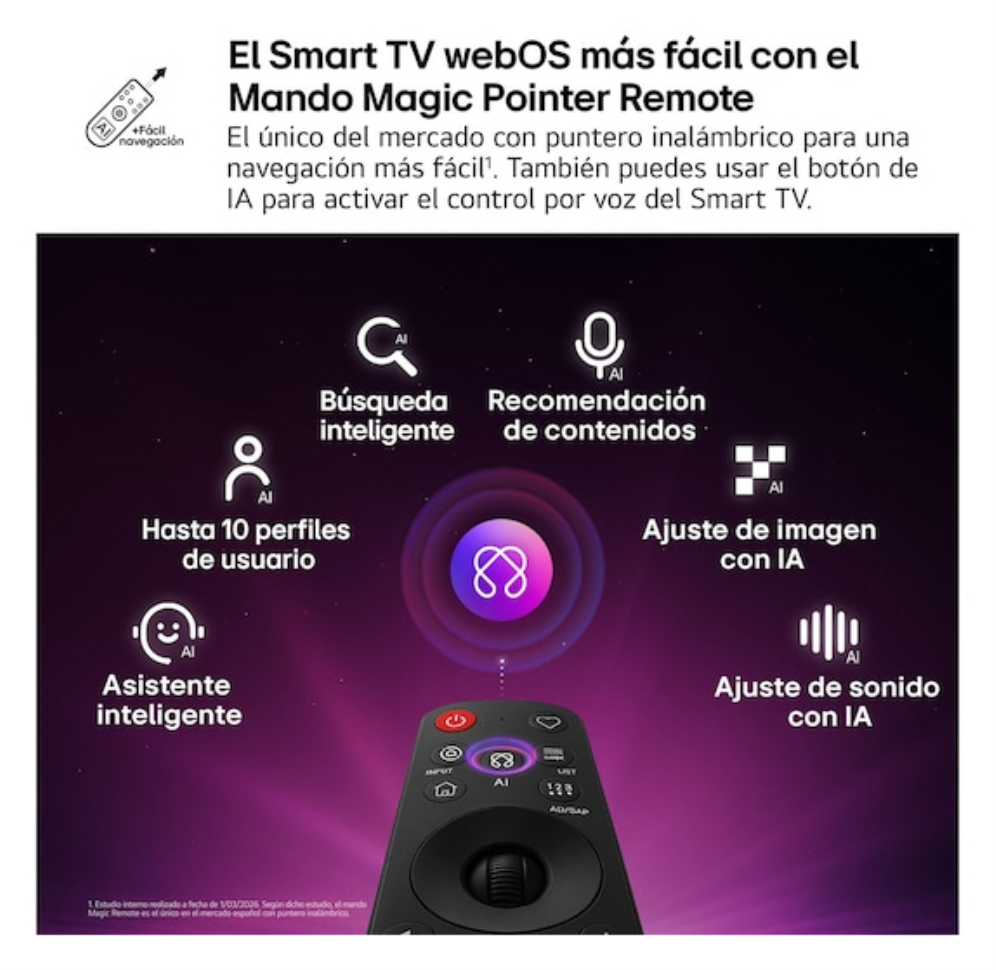 LG QNED evo AI MiniLED 43QNED81B6C.AEU Televisor 109,2 cm (43'') 4K Ultra HD Smart TV Wifi Negro