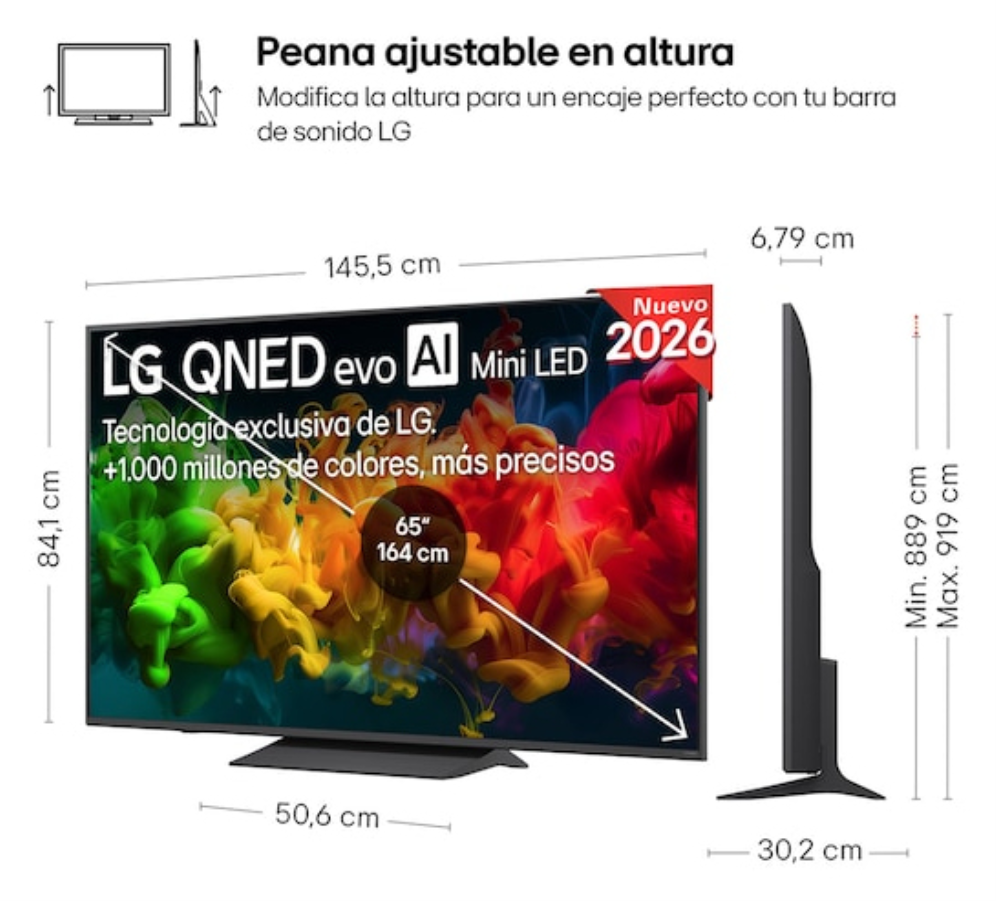 LG QNED 65QNED81B6A 165,1 cm (65'') 4K Ultra HD Smart TV Wifi Negro