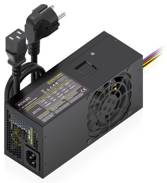 AISENS Fuente Alimentacion TFX 500W con Cable de Alimentacion OEM, Negra