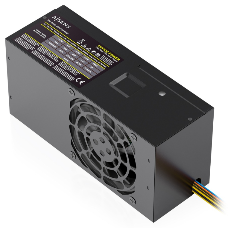 AISENS Fuente Alimentacion TFX 500W con Cable de Alimentacion OEM, Negra