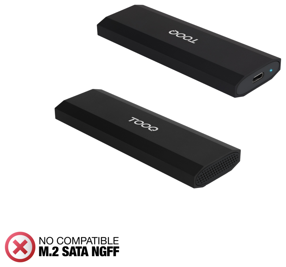 TooQ Caja Externa para SSD M.2 NVMe PICe, Negra