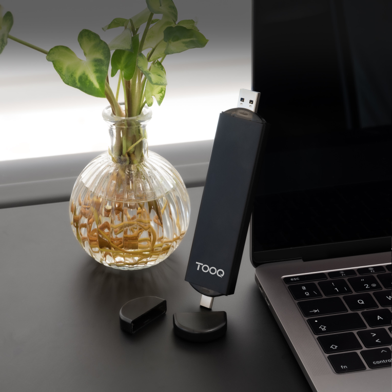 TooQ Caja Externa USB-C/M + USB-A/M para SSD M.2 NGFF/NVMe, Negra
