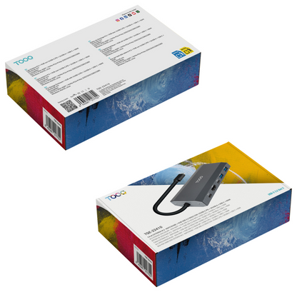 TooQ Caja externa para SSD M.2 NGFF/NVMe + HUB USB 3.2 Gen2 con 1xUSB-C/PD + 2xUSB-A + USB-C + HDMI, Gris