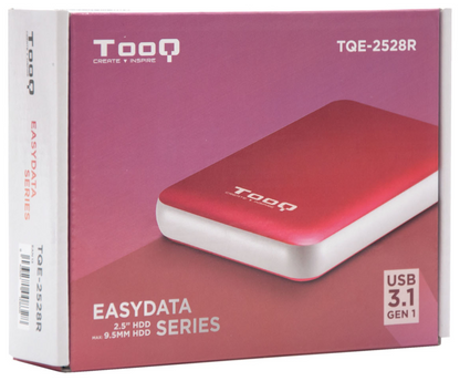 TooQ TQE-2528R caja para disco duro externo Caja externa para unidad de estado solido (SSD) Rojo 2.5''