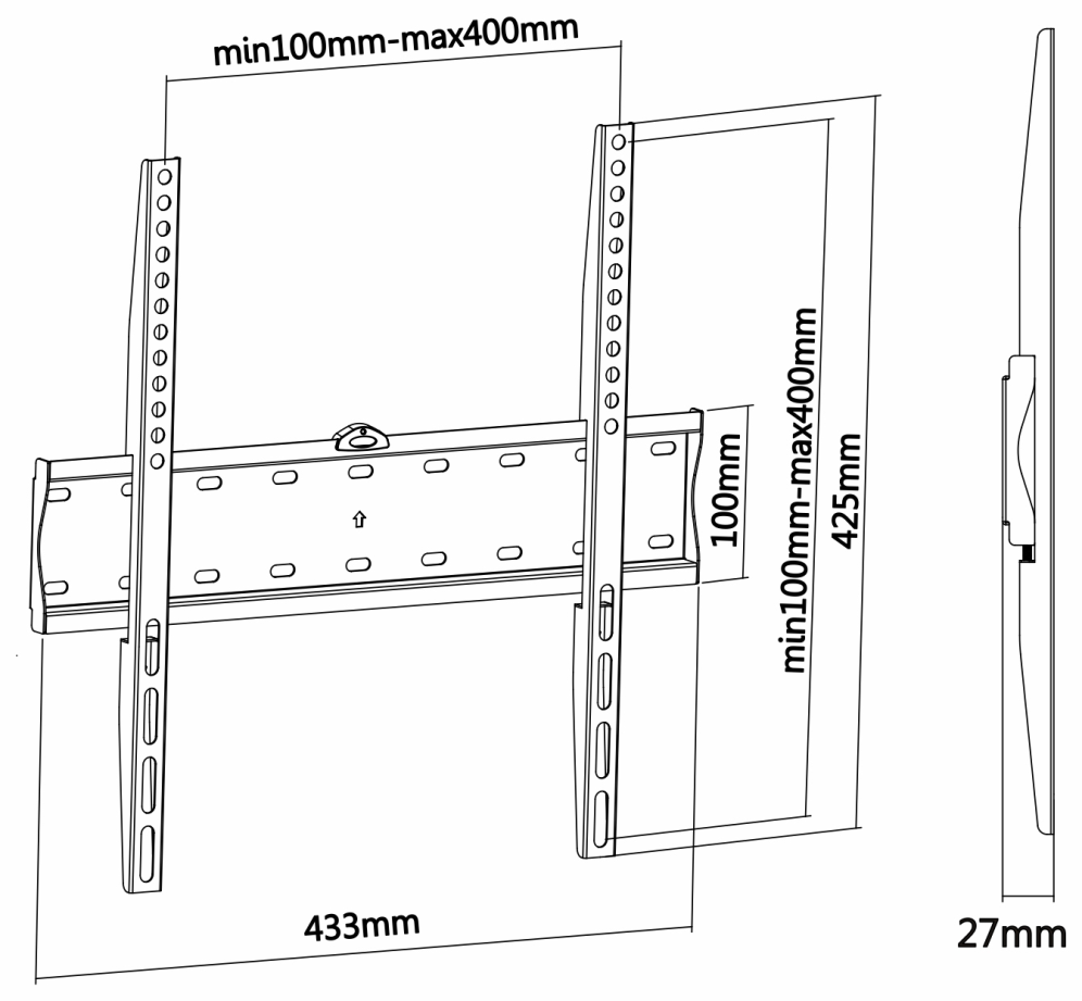 AISENS WT55F-013 soporte para TV 139,7 cm (55'') Negro