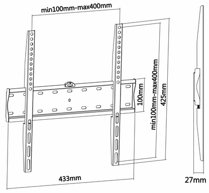 AISENS WT55F-013 soporte para TV 139,7 cm (55'') Negro