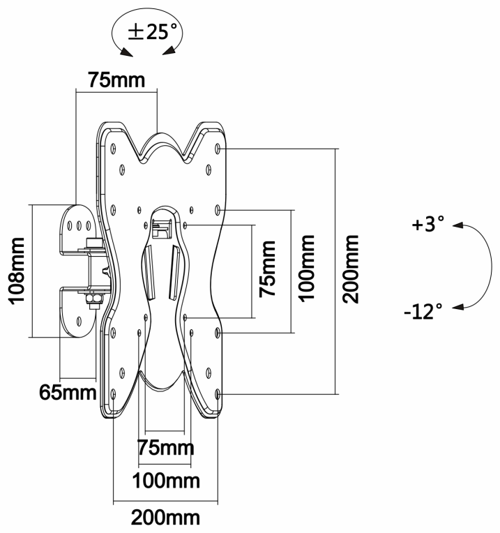 AISENS WT42TS-005 soporte para TV 106,7 cm (42'') Negro