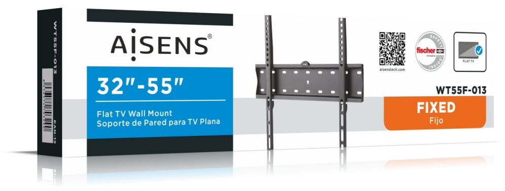 AISENS WT55F-013 soporte para TV 139,7 cm (55'') Negro