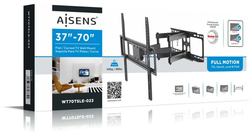 AISENS WT70TSLE-023 soporte para TV 177,8 cm (70'') Negro