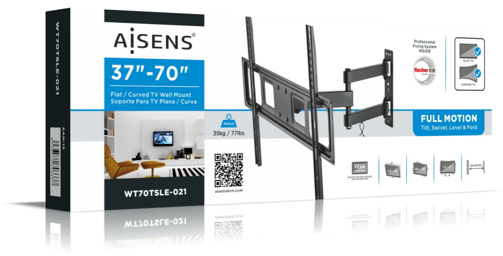 AISENS WT70TSLE-021 soporte para TV 177,8 cm (70'') Negro